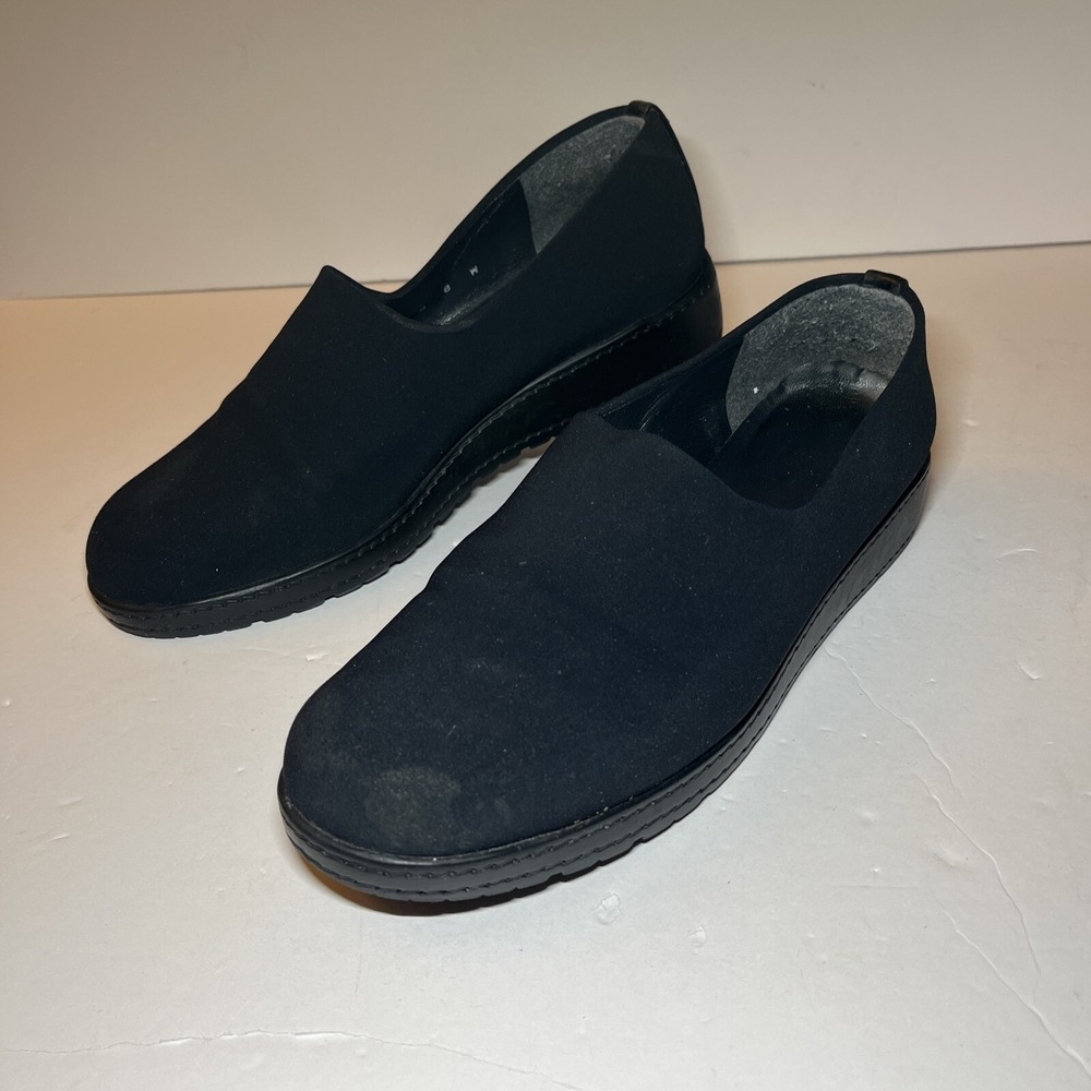 STUART‎ WEITZMAN  Black Women's Slip Ons Slides QUALITY SZ 8W